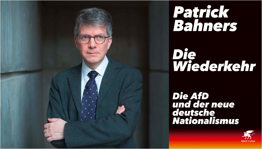 Portrait of Patrick Bahners und the cover of his book
